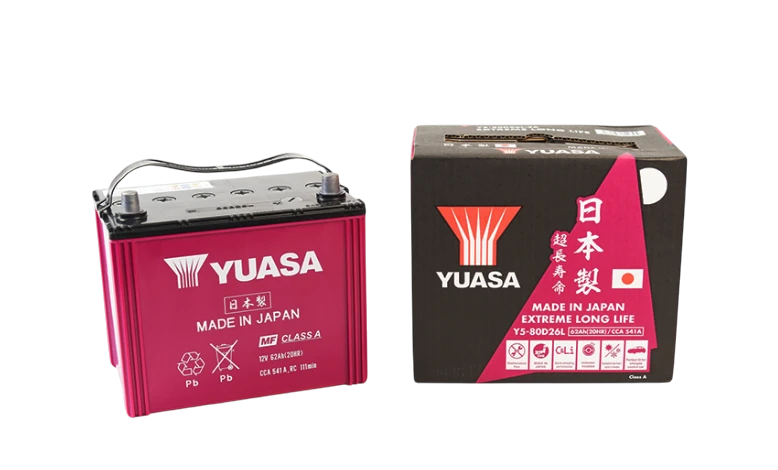 Batería YUASA 62Ah 12V modelo 80D26J con embalaje original